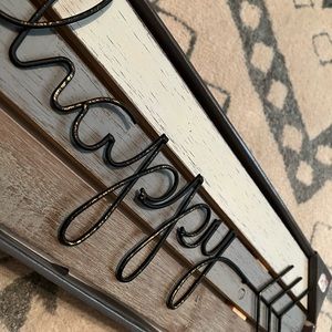 Happy arrow wooden sign